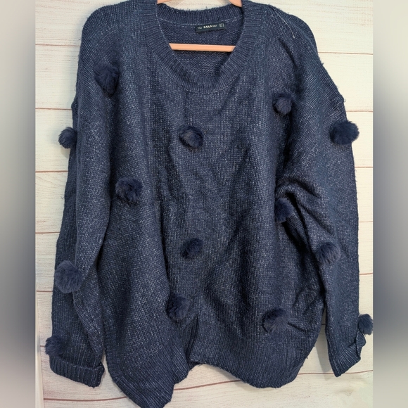 Zara Sweaters - ⭐ Host Pick ⭐ NWOT Zara Alpaca 🦙 Blend Adorable 😍 Pom-pom Sweater Size 2X